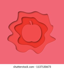 paper cut with apple, Shana Tova, Rosh Hashanah