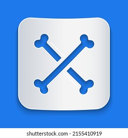 Paper cut Archeology icon isolated on blue background. Paper art style. Vector