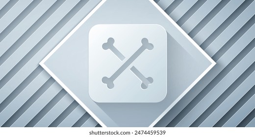 Paper cut Archeology icon isolated on grey background. Paper art style. Vector