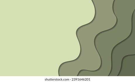 Abstrakter Vektorhintergrund aus Papier schneiden Kunst. Soft Viridis Green Banner im Cutout Stil. Wavy-Muster