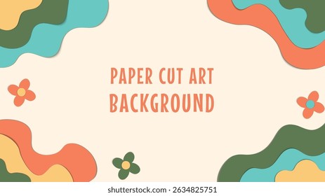 Cor suave do plano de fundo da arte recortada do papel para apresentação