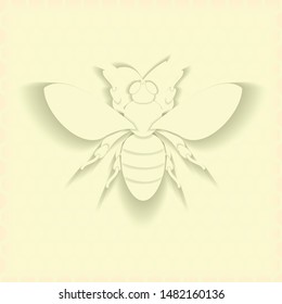 Paper cut art bee vector image