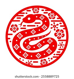 Paper cut art - Year of the snake. 