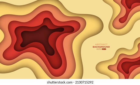 Paper cut background. Abstract color layer smooth bending objects. Vector illustration