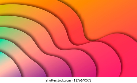 Paper cut background. Abstract realistic paper cut decoration textured with wavy layers. Vector illustration.