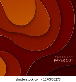 Paper cut background. Abstract realistic paper decoration for design. 3d Relief. Carving art. Vector illustration. Cover layout design template.