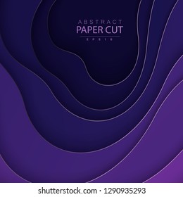 Paper cut background. Abstract realistic paper decoration for design. 3d Relief. Carving art. Vector illustration. Cover layout design template.