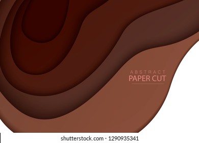 Paper cut background. Abstract realistic paper decoration for design. 3d Relief. Carving art. Vector illustration. Cover layout design template.
