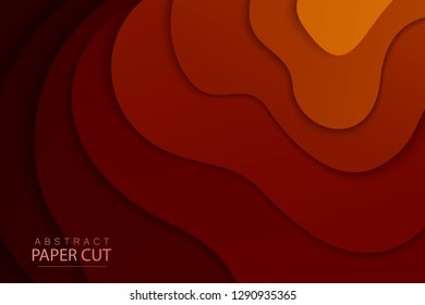 Paper cut background. Abstract realistic paper decoration for design. 3d Relief. Carving art. Vector illustration. Cover layout design template.