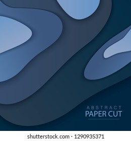 Paper cut background. Abstract realistic paper decoration for design. 3d Relief. Carving art. Vector illustration. Cover layout design template.