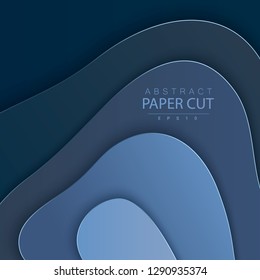 Paper cut background. Abstract realistic paper decoration for design. 3d Relief. Carving art. Vector illustration. Cover layout design template.