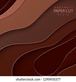 Paper cut background. Abstract realistic paper decoration for design. 3d Relief. Carving art. Vector illustration. Cover layout design template.