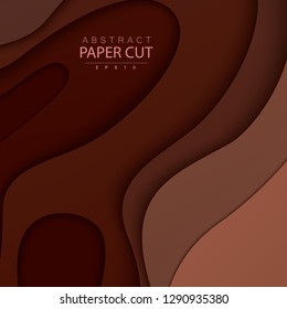 Paper cut background. Abstract realistic paper decoration for design. 3d Relief. Carving art. Vector illustration. Cover layout design template.