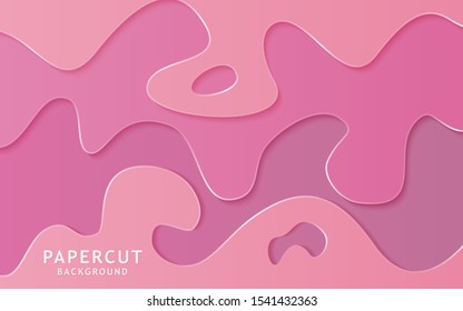 	
paper cut background. Abstract realistic papercut decoration textured with wavy layers. 3d topography relief. Vector topographic illustration. Cover layout template.