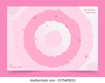 Paper cut background. Abstract realistic paper decoration for design textured with cardboard circle pink layers. 3d Relief. Carving art. Vector illustration. Cover layout design template