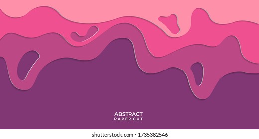 Fondo de corte de papel. Resumen de la decoración de papel realista para el diseño texturado con capas onduladas de cartón. 3 quinquies. Arte tallado. Ilustración vectorial. Plantilla de diseño de portada.
