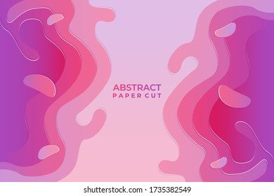 Paper cut background. Abstract realistic paper decoration for design textured with cardboard wavy  layers. 3d Relief. Carving art. Vector illustration. Cover layout design template.