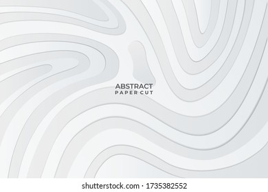 Paper cut background. Abstract realistic paper decoration for design textured with cardboard wavy  layers. 3d Relief. Carving art. Vector illustration. Cover layout design template.