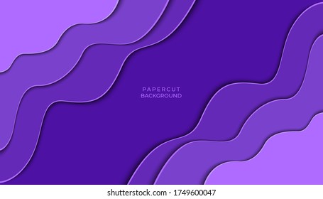 Fondo de corte de papel. Resumen de la decoración de papel realista para el diseño texturado con capas onduladas de cartón. 3 quinquies. Arte tallado. Ilustración vectorial. Plantilla de diseño de portada.