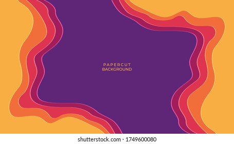 Fondo de corte de papel. Resumen de la decoración de papel realista para el diseño texturado con capas onduladas de cartón. 3 quinquies. Arte tallado. Ilustración vectorial. Plantilla de diseño de portada.