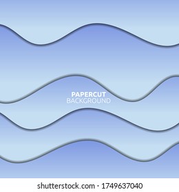 Fondo de corte de papel. Resumen de la decoración de papel realista para el diseño texturado con capas onduladas de cartón. 3 quinquies. Arte tallado. Ilustración vectorial. Plantilla de diseño de portada.