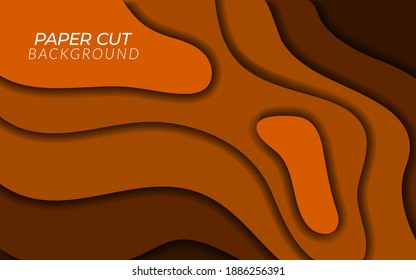 Fondo de corte de papel. Resumen de la decoración de papel realista para el diseño texturado con ondulación de cartón. 3d Plantilla de diseño Relief.Cover.