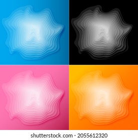 Fondo de corte de papel. Resumen de la decoración de papel realista texturizado en relieve topográfico 3d. Ilustración vectorial. Plantilla de diseño de material de diseño de portada.