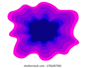 Paper cut background. Blue  and pink abstract wave shapes - Trendy 3D design