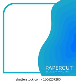 paper cut background in blue,for power point templates, social media, and others.