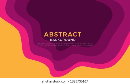 Paper cut background. Bright abstract waveform. Trendy 3D design. Vector illustration
