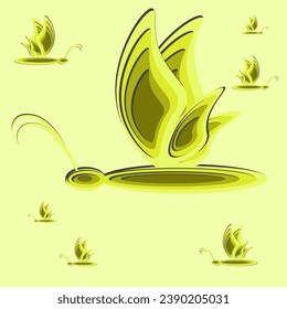 Paper Cut Background with butterfly theme