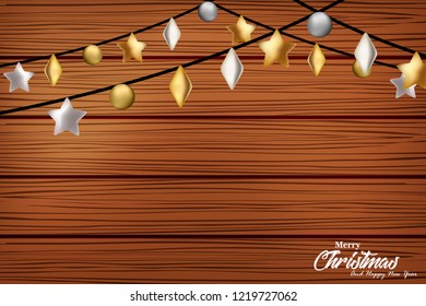 Paper cut background decorated, Merry Christmas Background
