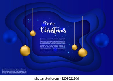 Paper cut background decorated,Merry Christmas Background
