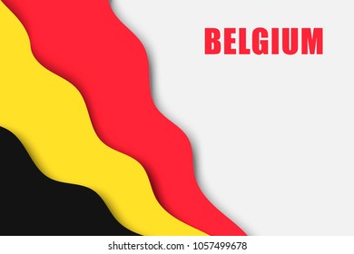 paper cut background with Flag of Belgium