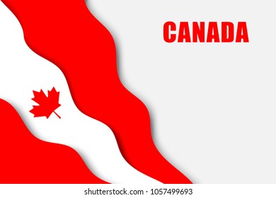 paper cut background with Flag of Canada