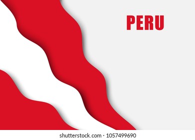 paper cut background with Flag of Peru