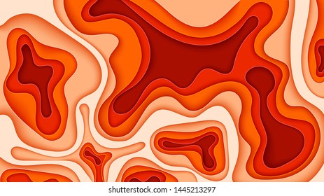 Paper cut background for flyers, posters and invitations. Fall colors. Vector illustration