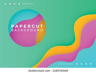 Paper cut background with layered curves style