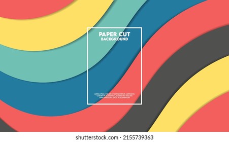 Paper cut background and modern origami template