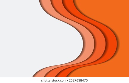 Fondo de corte de papel con color naranja y blanco