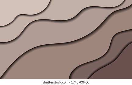 Paper cut background. Realistic papercut decoration textured with wavy layers. Carving art. Vector 3d illustration. Material design concept. Template for design