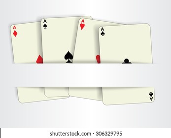 Paper cut background with retro poker cards