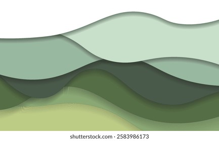 Paper cut background. Textured abstract realistic paper cut decoration with cardboard wavy layers. 3d topographic relief. Carving art. Vector illustration. Cover layout material design template.