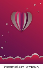 Paper cut background for the Valentine's Day. EPS10