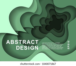 Paper cut background. Vector illustration of paper with wavy layers. The abstract colorful background. It can be used for posters, card, flyers, brochures, magazines and any kind of cover. EPS 10