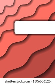 Paper cut background vertical cover A4 from pink  layers for business presentations, flyers, posters, banner, greeting card. Vector illustration.