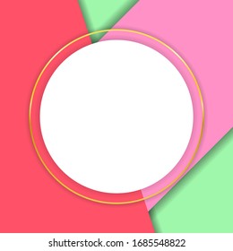 paper cut background with white circle