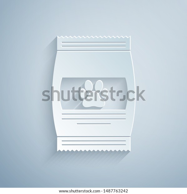 Paper Cut Bag Food Pet Icon Stock Vector Royalty Free 1487763242