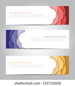 Paper cut banner design background.
