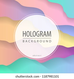 Paper cut banner square in hologram color style vector illustration